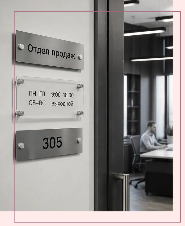 Офисные таблички на дверь в Железногорске по цене от 5065 р. | Аванза-Жлр